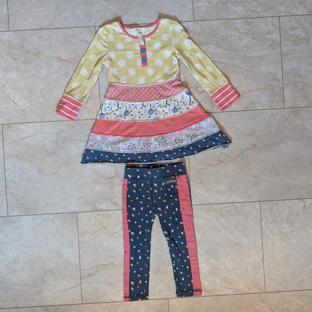 Matilda Jane Make Believe Cozy Day Dress & Leggings Set Size 2T Girls